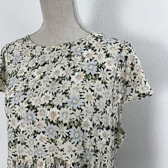 American Eagle Daisy Floral Baby Doll Swing Dress Open Back Viscose Large NWT - Picture 12 of 12